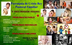 PASTORAL FAMILIAR DE CRISTO REY TE OFRECE ORIENTACIÓN PSICOLÓGICA